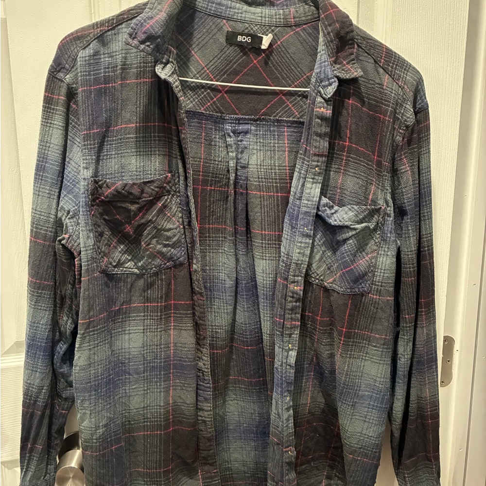 Plaid Green/Blue Flannel Shirt